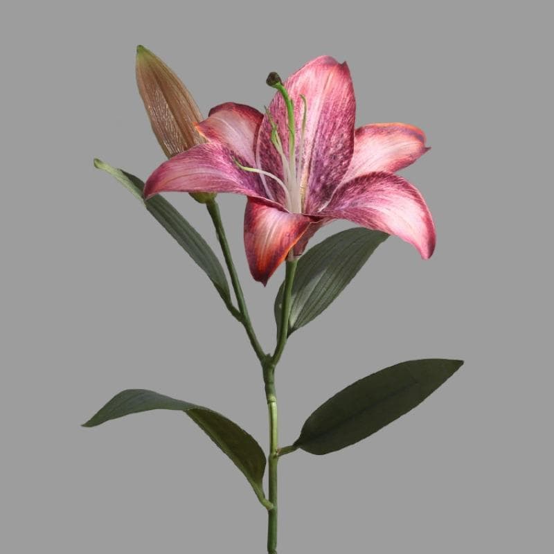 5Pcs Artificial Lily Flowers Vintage Lily Flowers Silk Flowers for Home Decor Indoor Floral Arrangement Wedding Party Decor pink