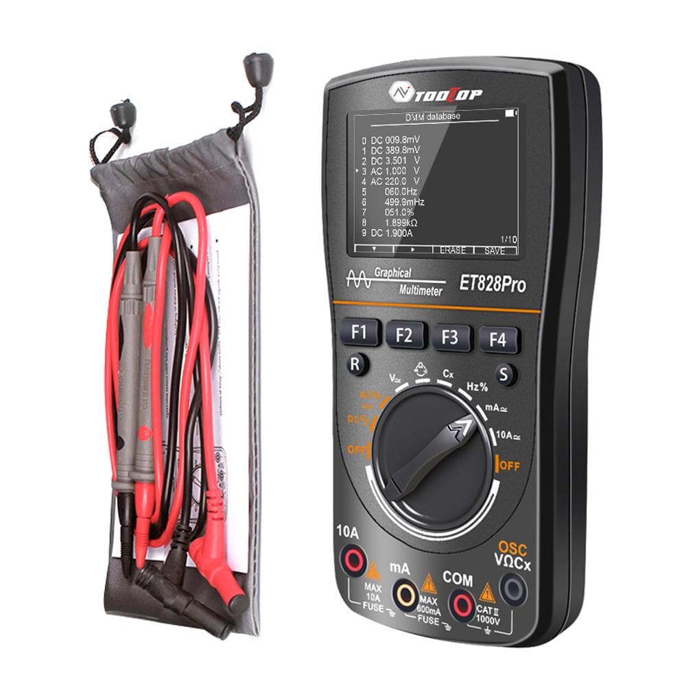 ET828PRO 2in1 Oscilloscope Multimeter 50Msps Sampling Rate 10Mhz Bandwidth Handheld Oscope Meter multicolour