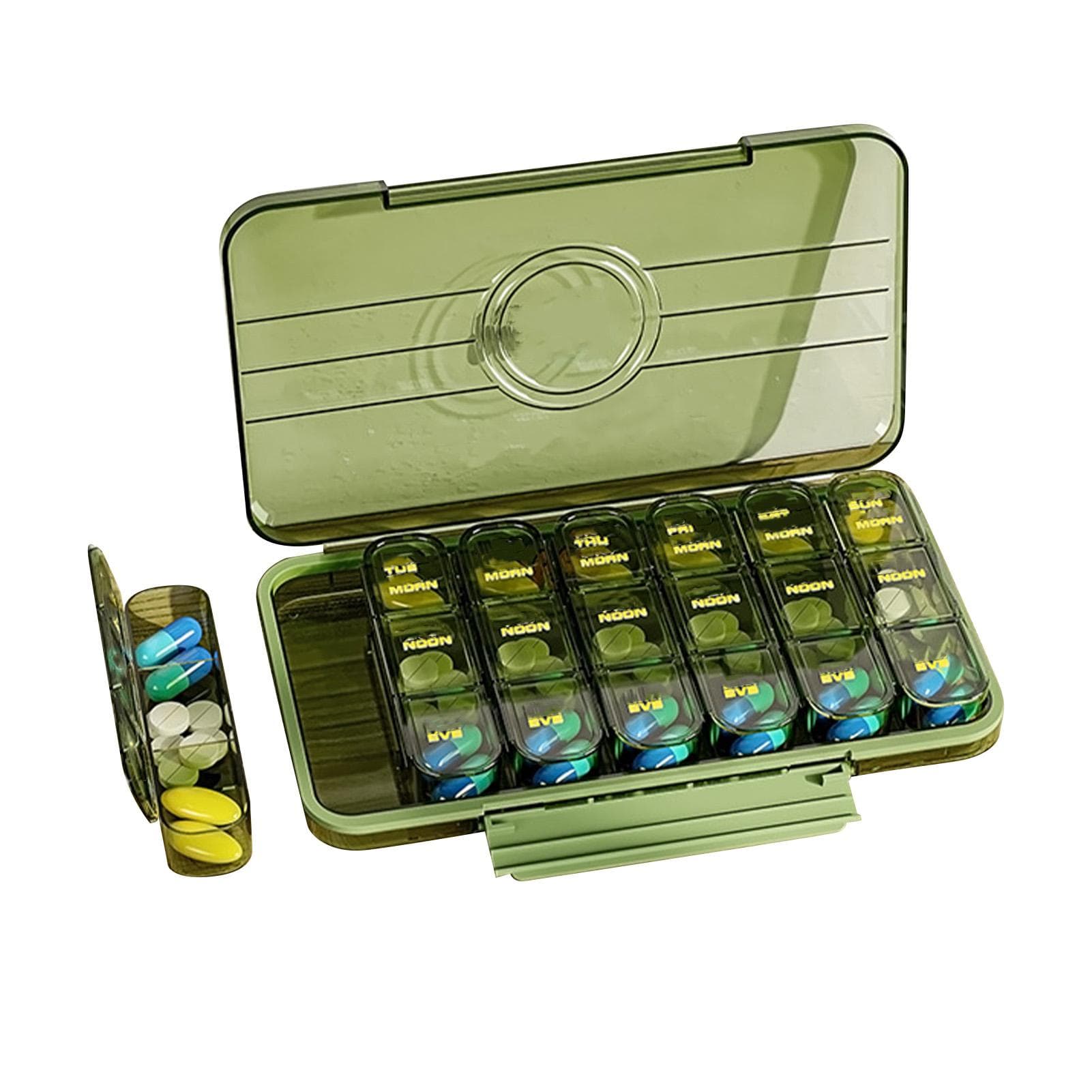 7 Day Tablet Box 3 Times A Day Airtight Multi Compartments Portable Medicine Organizer for Daily