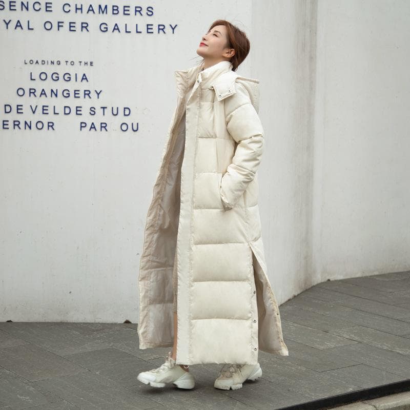 Women's Winter New Style Korean Style Over-the-knee Lengthened Student Bf Loose Thickened Cotton Jacket Coat for Women M