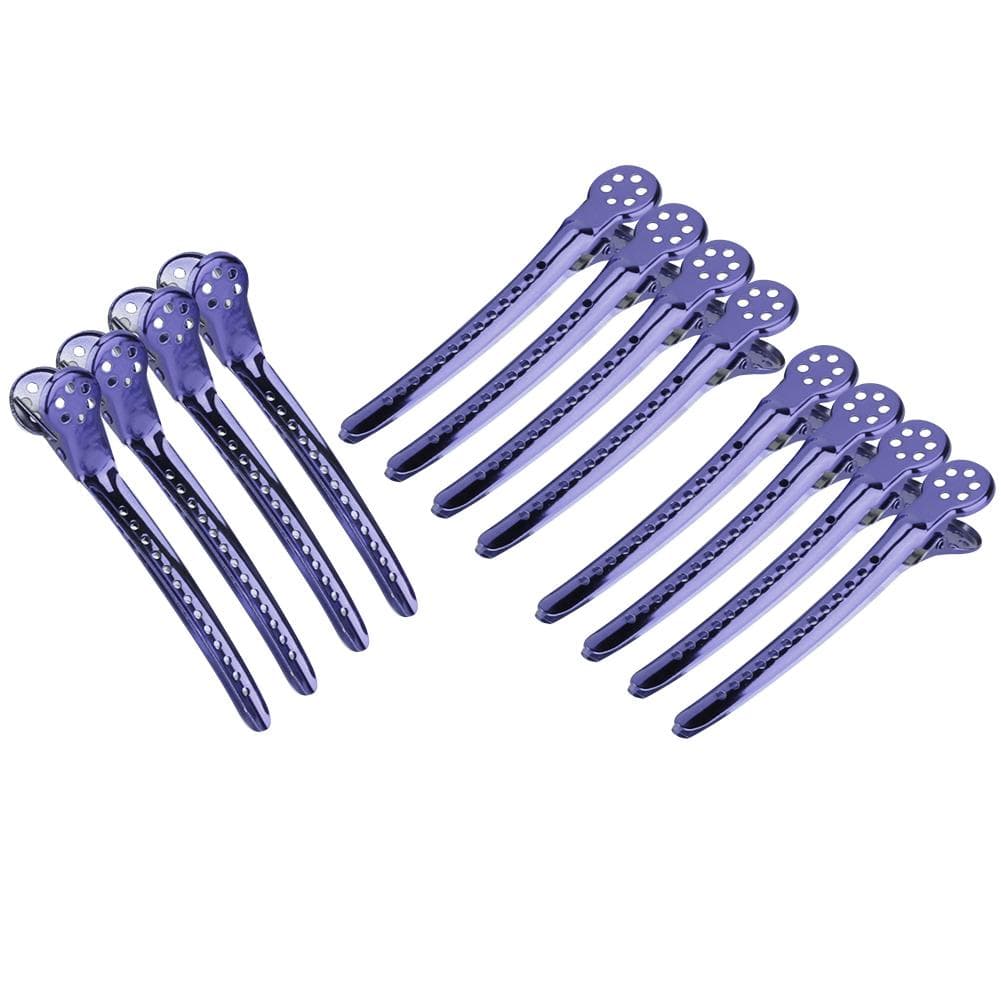 12pcsBox Hair Styling Clips Hairdressing Salon Sectioning Hairpins for Salon Styling Purple purple