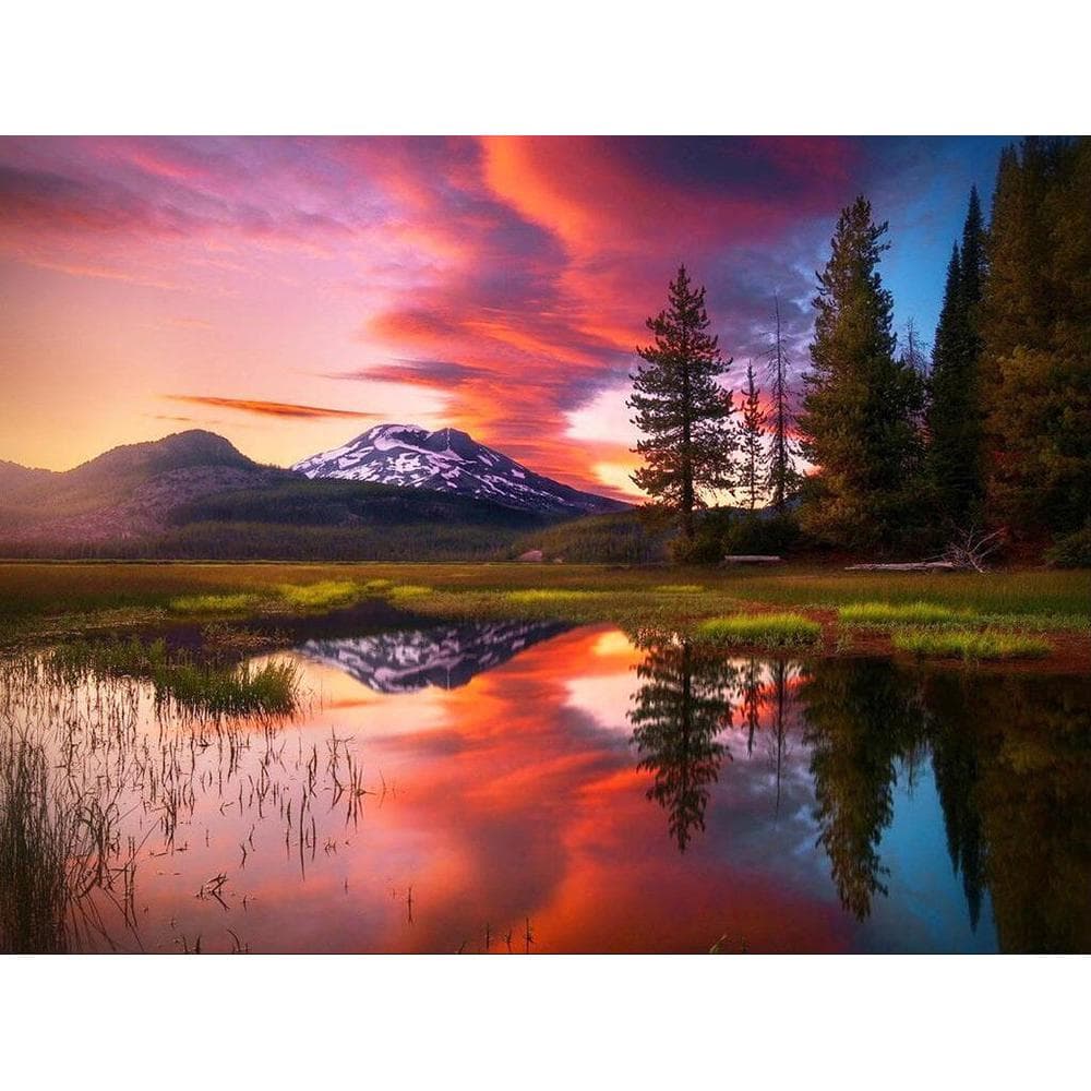 Diamond Embroidery Scenery Sunset Landscape Painting Rhinestone Cross Stitch Diamond Painting 20X30CM