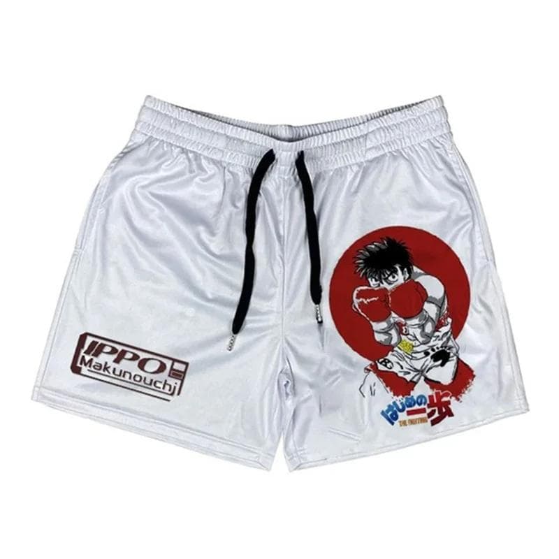 Ippo Anime Shorts Men Makunouchi Manga Print Gym Shorts Quick Dry Mesh Short Pants Cosplay Fitness Baggy Boxing Shorts 3XL