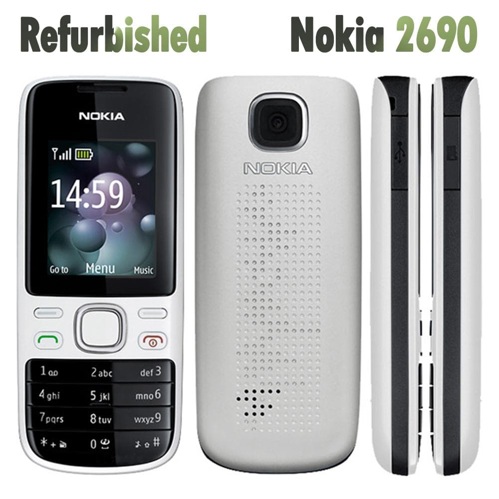 Refurbished Nokia Original Nokia 2690 Mobile Phone With 1 SIM Simple Set blue