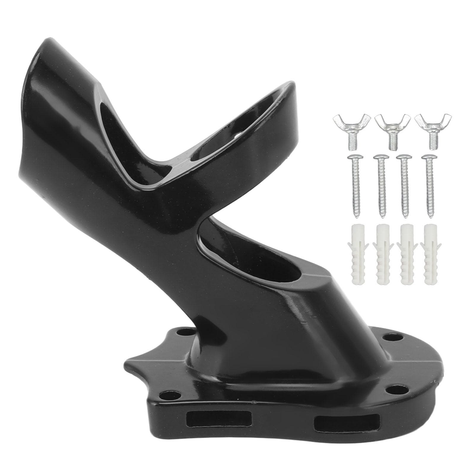 Flag Bracket Adjustable 45 Degree Aluminum Alloy Strong Rustproof 3 Hole Flag Pole Holder Bracket black