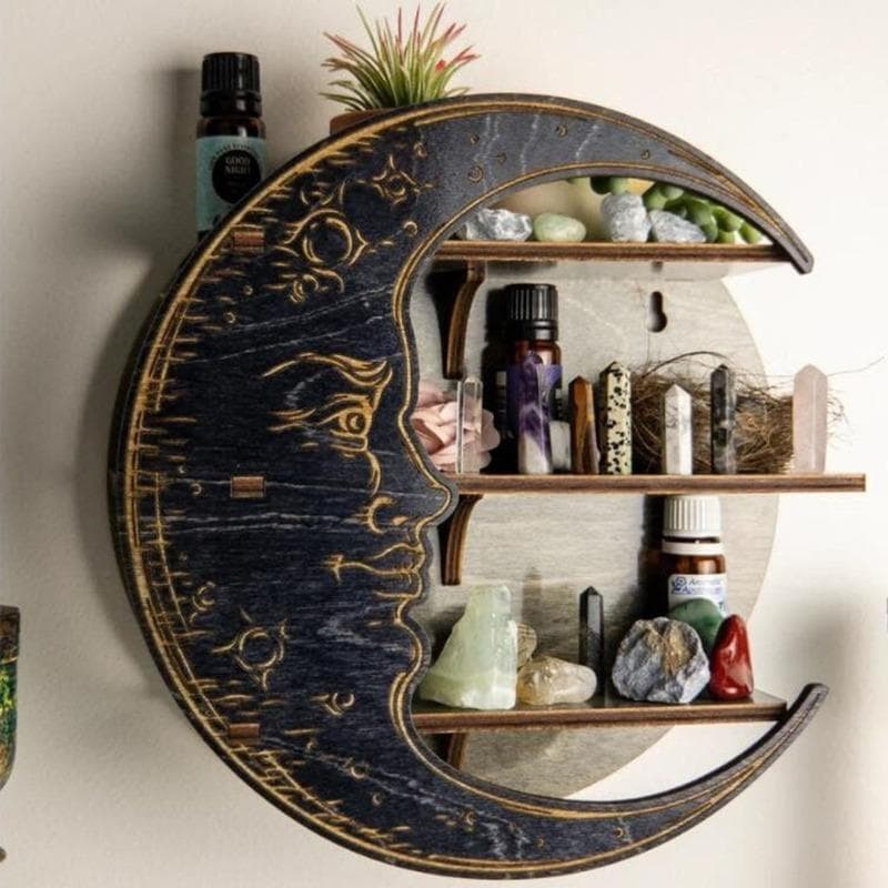 New display rack, wall mounted, multi color storage rack, bedroom storage rack, wooden household items black