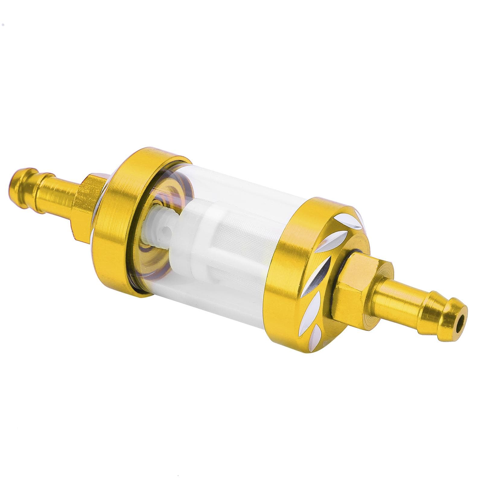 Glass Fuel Filter Element Aluminium Alloy Shell Replacement for Cars ATV SUVs Motorcycles Pit yellow
