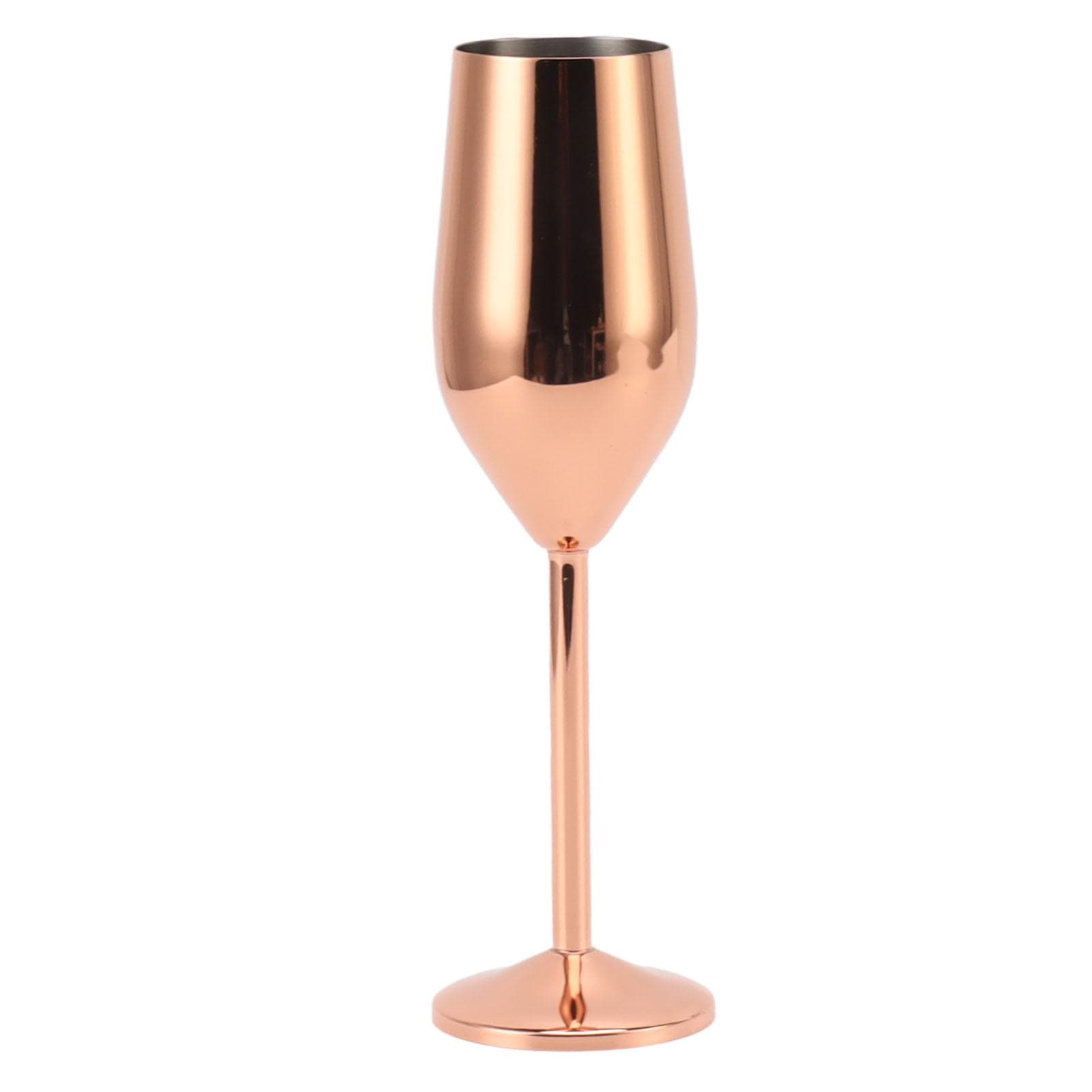Champagne Flutes Stainless Steel Copper Plating Dishwasher Safe Champagne Glasses for Party Home L(for 6.5-9kg)