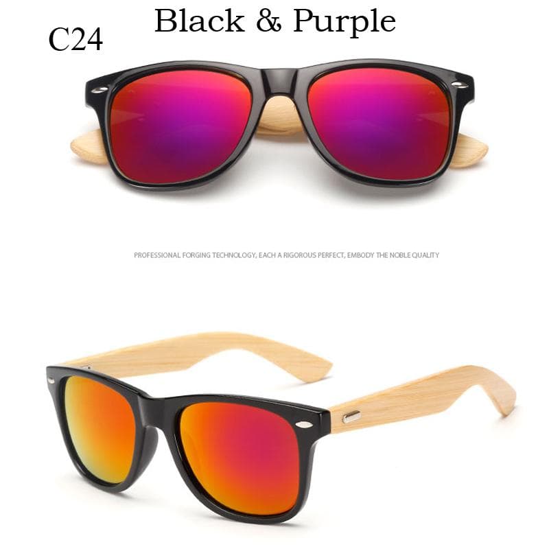 Handmade Wood Sunglasses for Men Women Square Bamboo Oversize Retro Mirror Sun Glasses De Sol Masculino