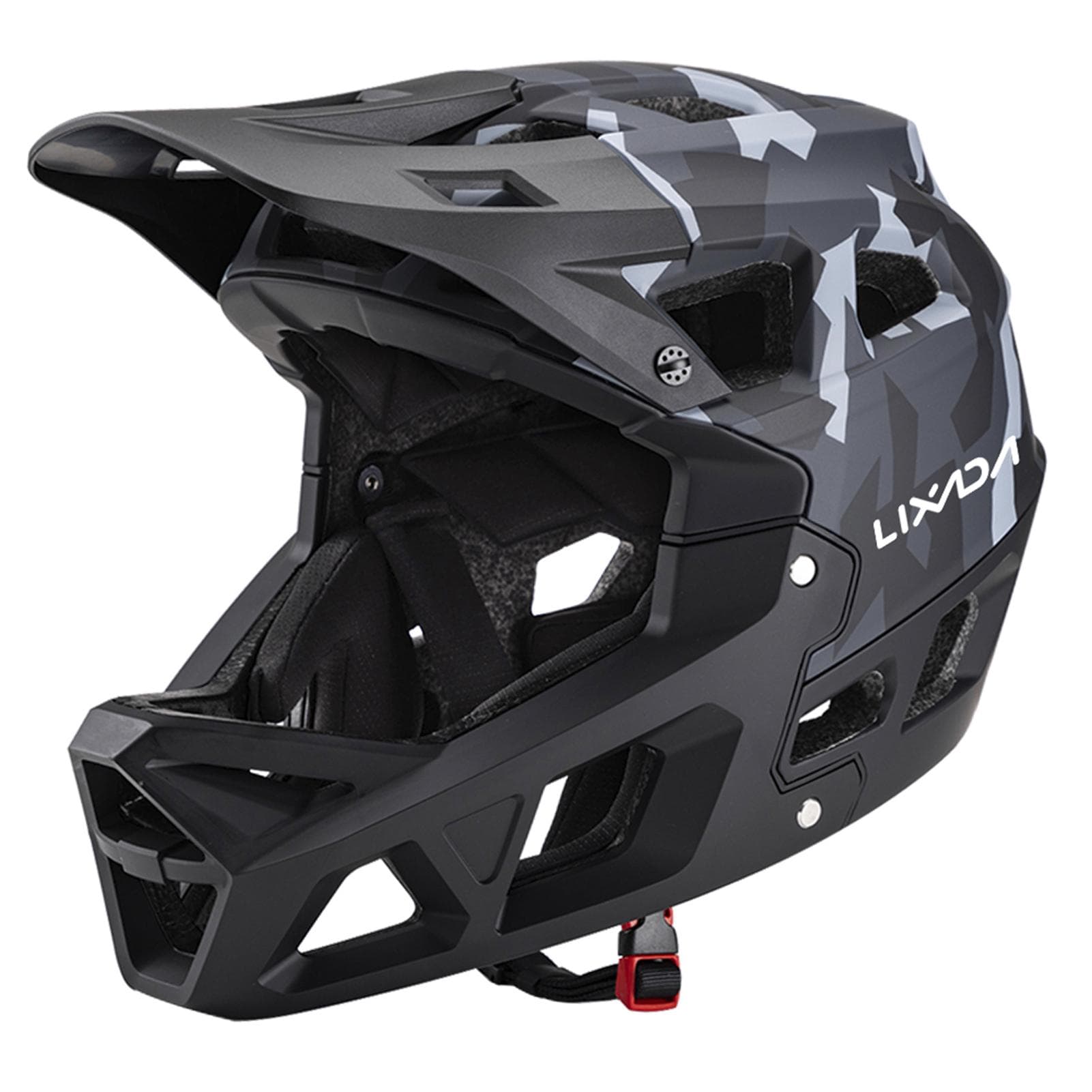 Full Face Mountain Bike Helmet Adult Racing Downhill MTB Helmet for Men/Women Adult Mountain Bike L camouflage/grey