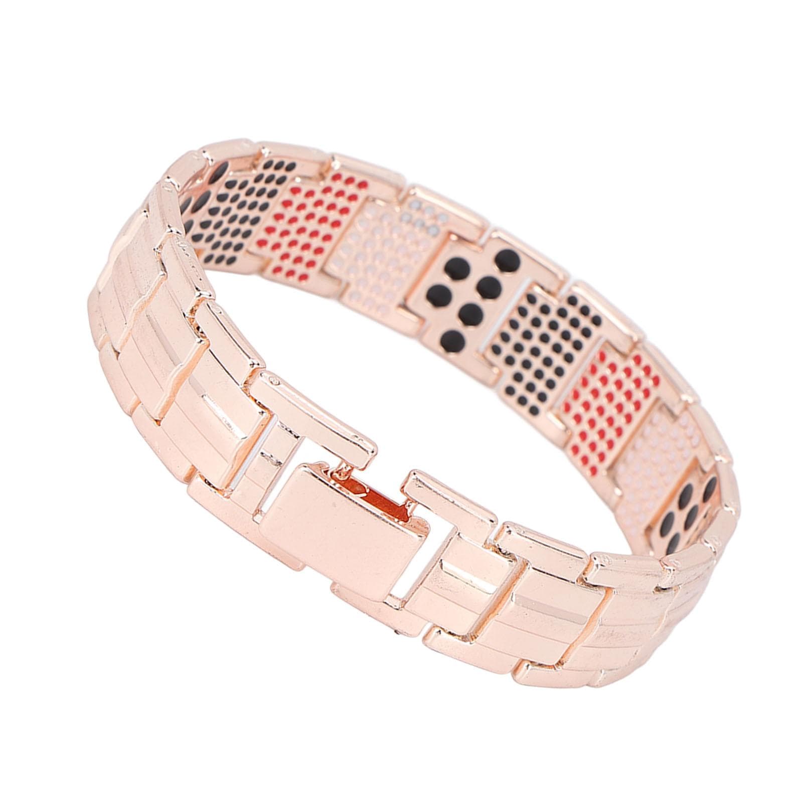 Magnet Therapy Bracelet Reduce Electrostatic Improve Sleep Lose Weight Stylish Titanium Steel rose gold