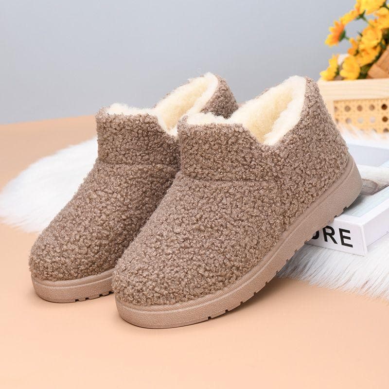 Cotton Shoes with Plush Insulation for Women Anti Slip Cotton Shoes for One Foot Middle-aged and Elderly Cotton Boots for Women, Soft Soled Snow Boots 41 dark brown