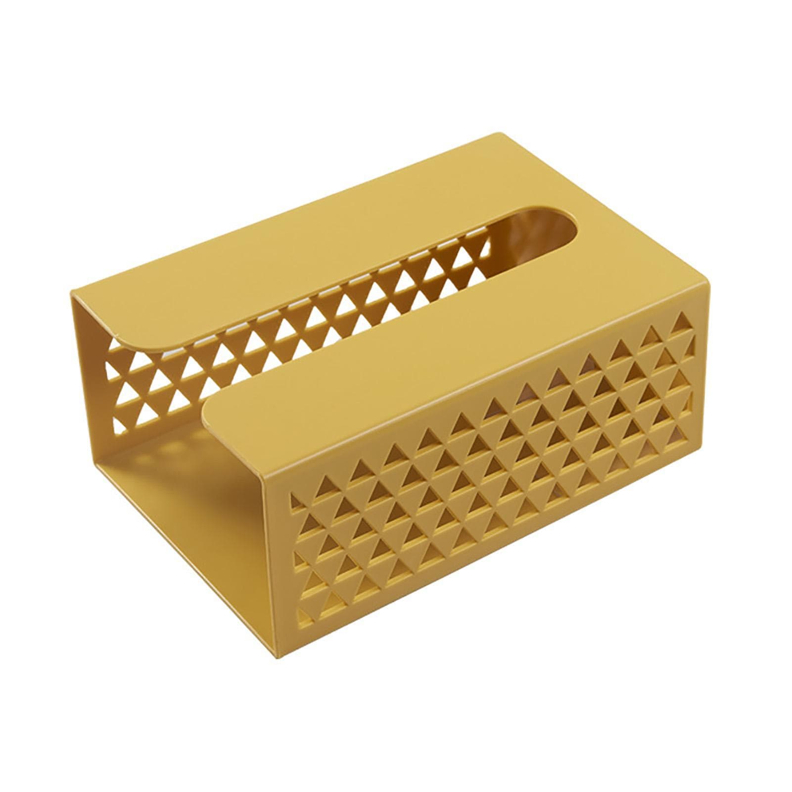 Tissue Box Cover Adhesive Wall Mounted Hollow Plastic Napkin Case Holder for Living Room Kitchen