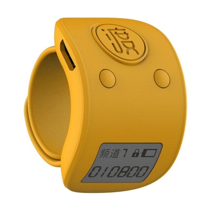 Digital Rechargeable 9 Digit Counter Buddha Beads Prayer Clicker LCD Finger Ring Hand Tally Counter yellow
