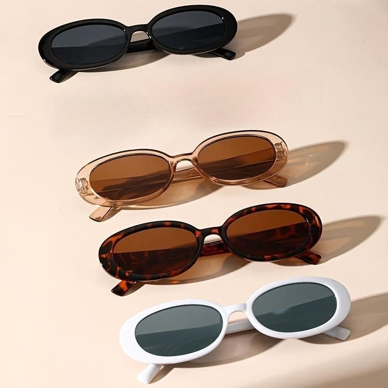 4 Pairs Women's Oval Bohemian Glasses Y2K Trend Colorful Plastic Frame Fashion Accessories