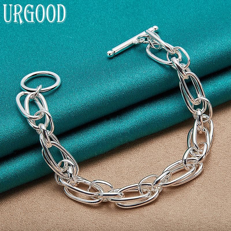 925 Sterling Silver Bracelet Party Gifts Fashion Jewelry 20cm