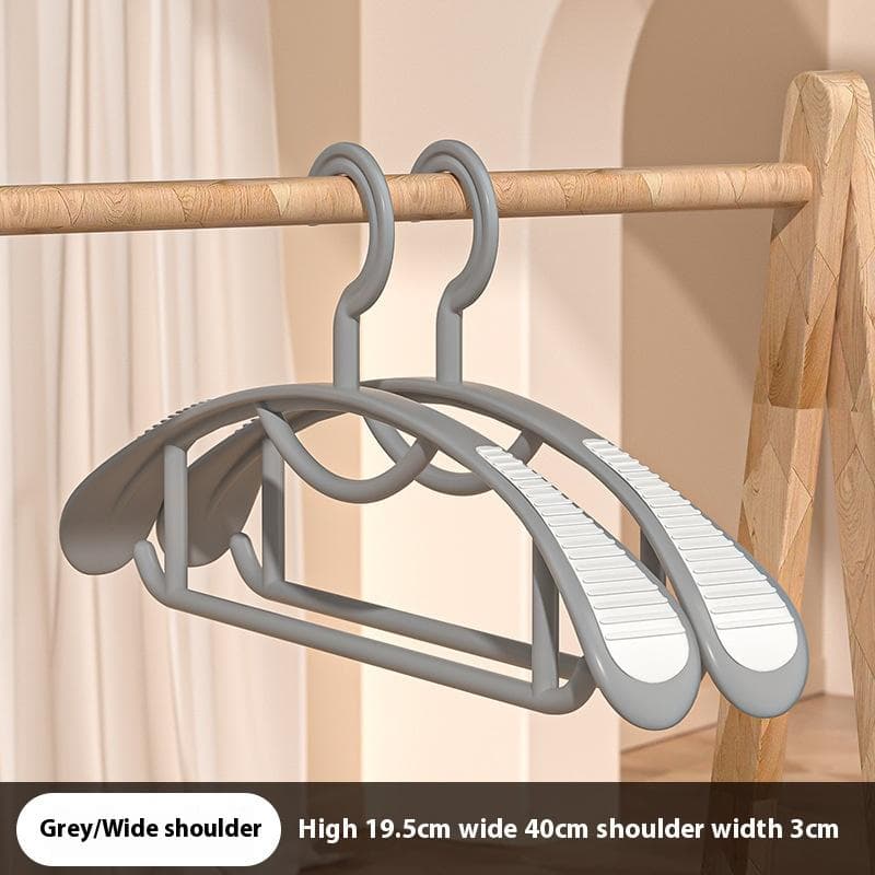 1Pcs Household Non-slip Hanger Thick And Wide Shoulder Plastic Drying Rack Used To Hanging Clothes 1pc grey