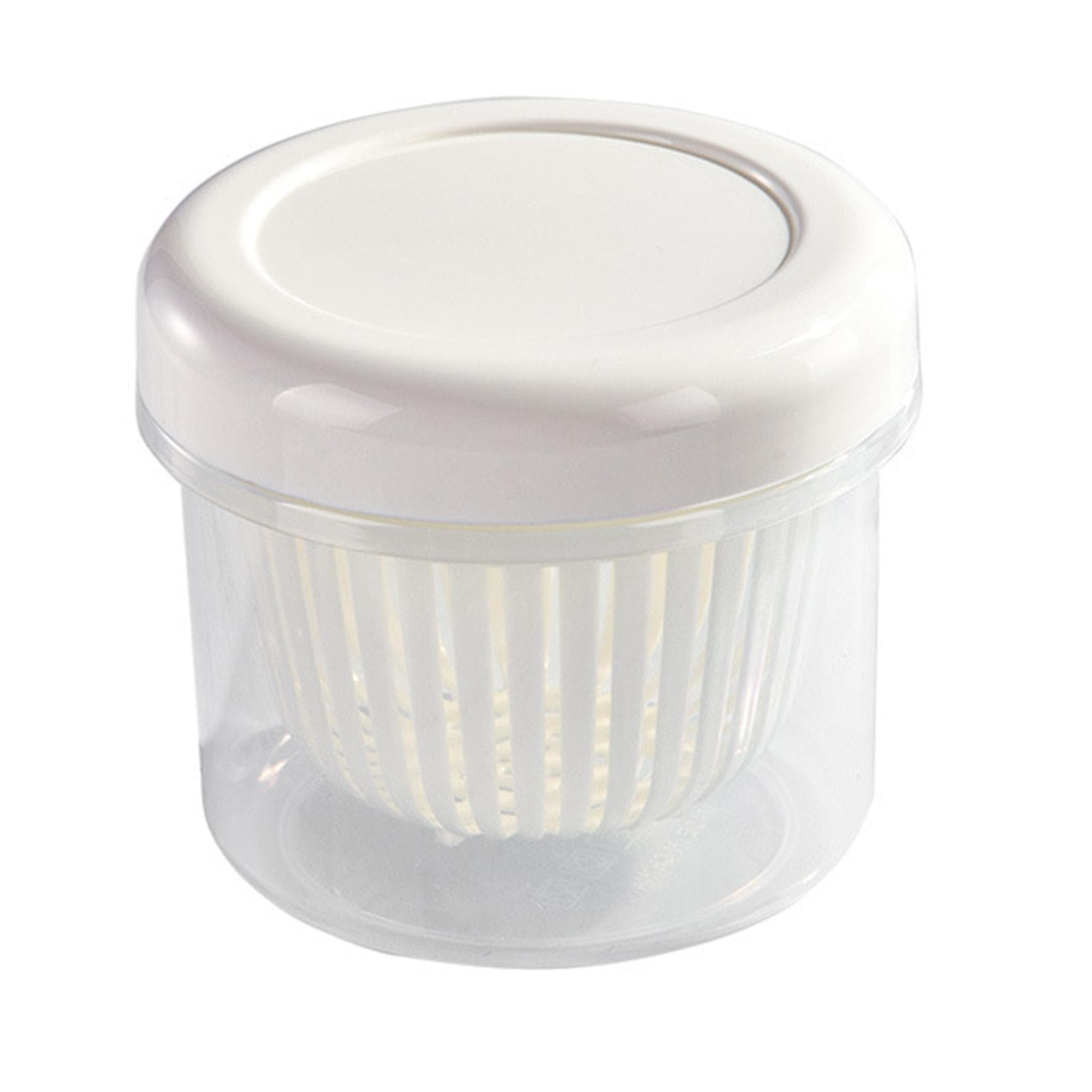 Garlic Drain Sealed Box Multifunction Round Transparent Food Storage Containers with Drain Basket