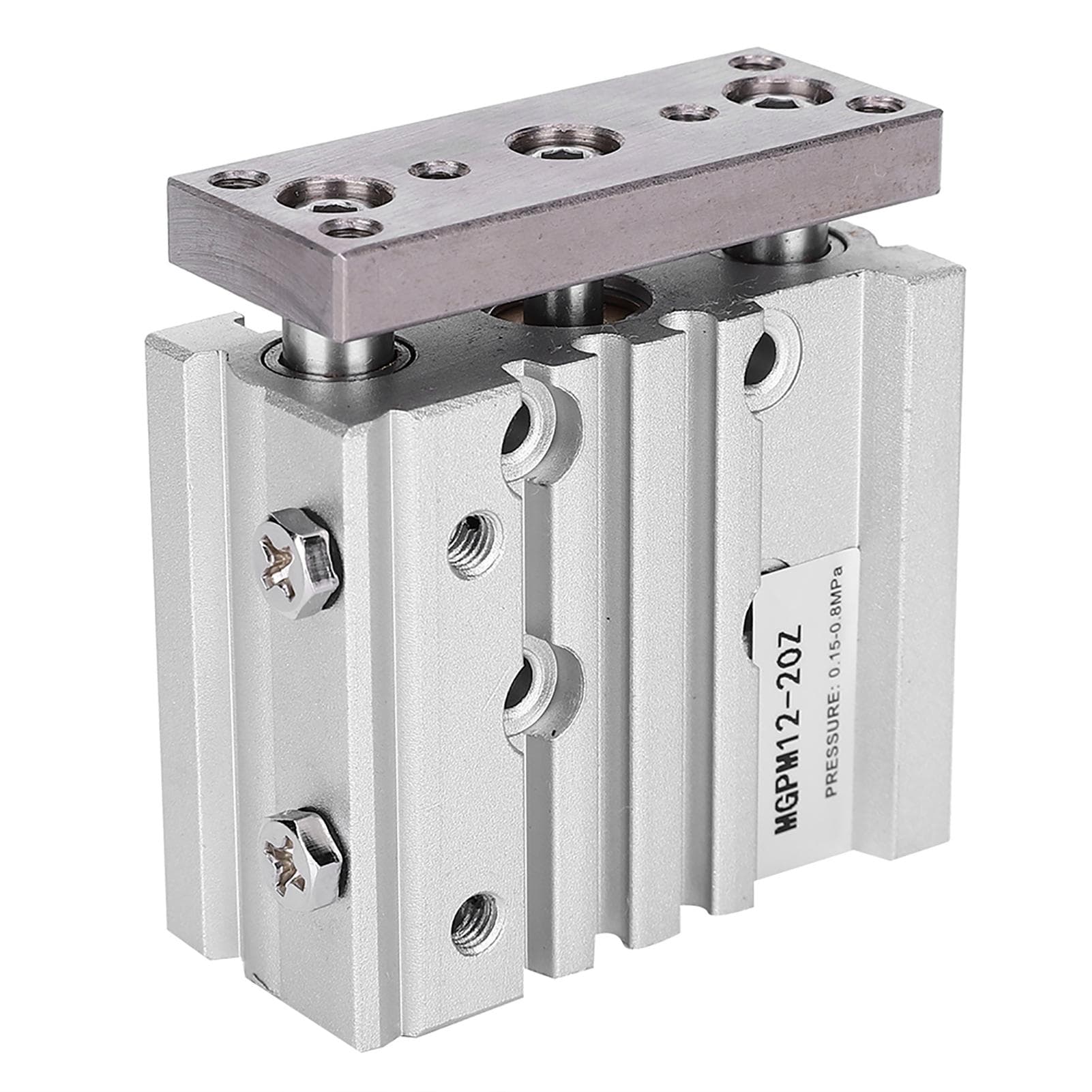 MGPM1220Z 3 Rod Double Acting Air Cylinder Aluminum Alloy Pneumatic Cylinder 12mm Bore