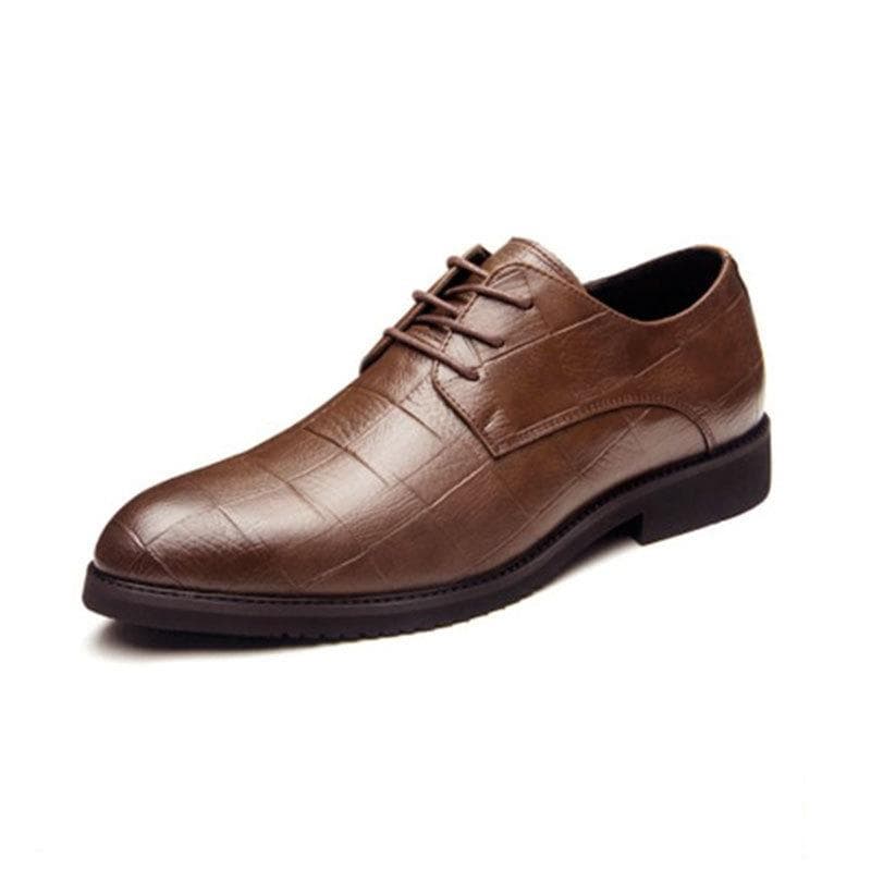 New Men's Business Casual Leather Shoes Soft Sole British Men's Shoes Round Toe Low Top Lace Up Men's Casual Men's Shoes 44 brown