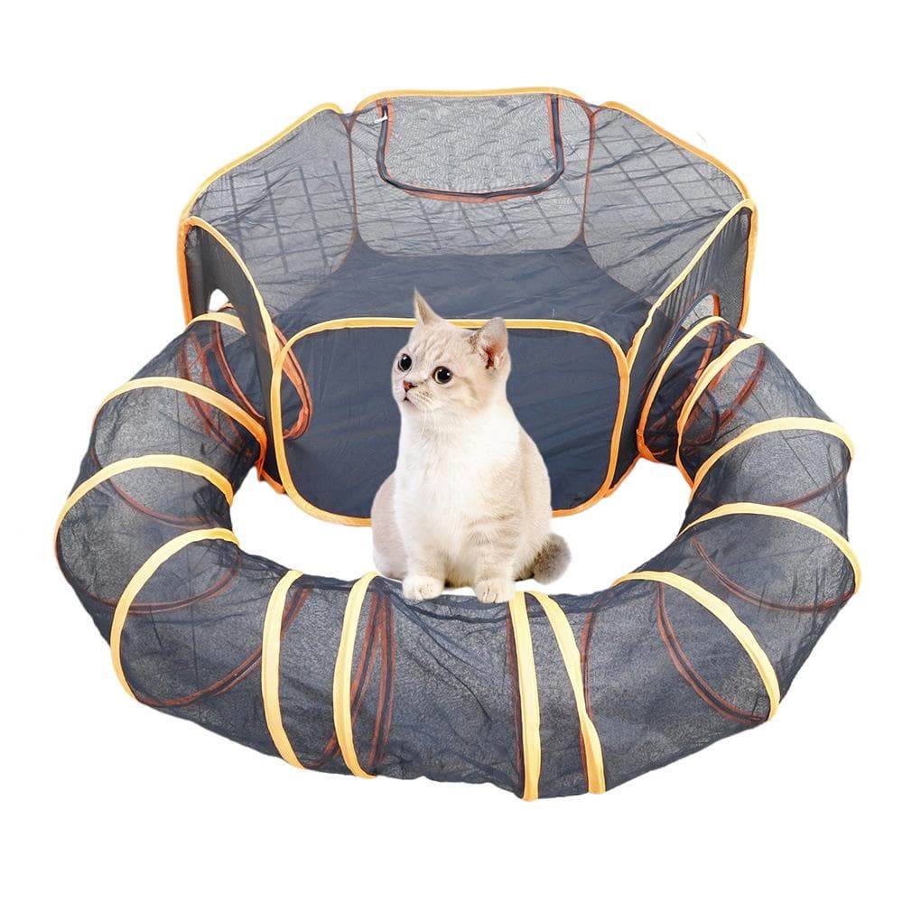 Cat Tunnel Pet Supplies Portable Foldable Pet Product Set Breathable Dog Cage Pet Channel Indoor black