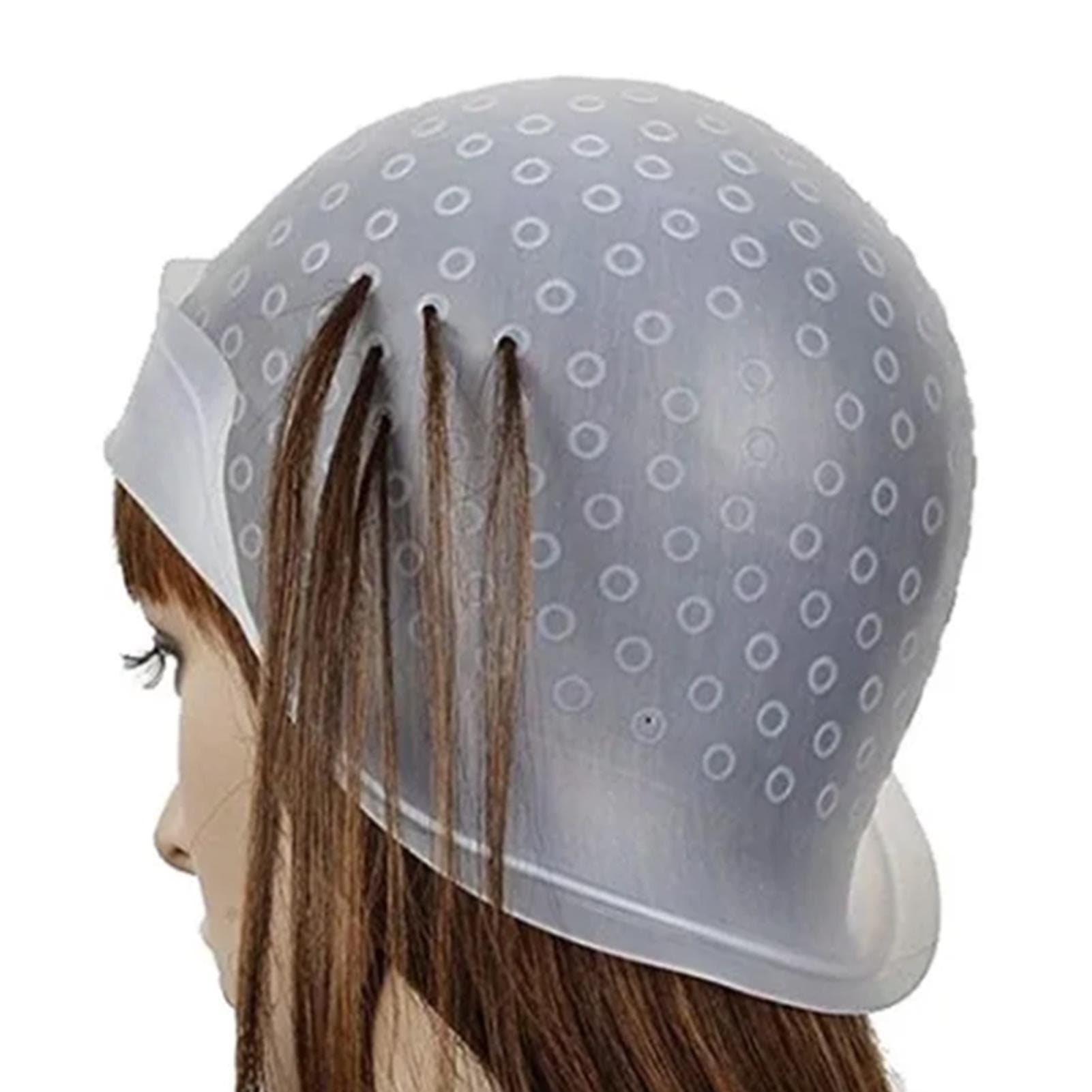 Hair Coloring Highlighting Cap Silicone Salon Hair Dyeing Cap Hairdressing Styling Tool Transparent