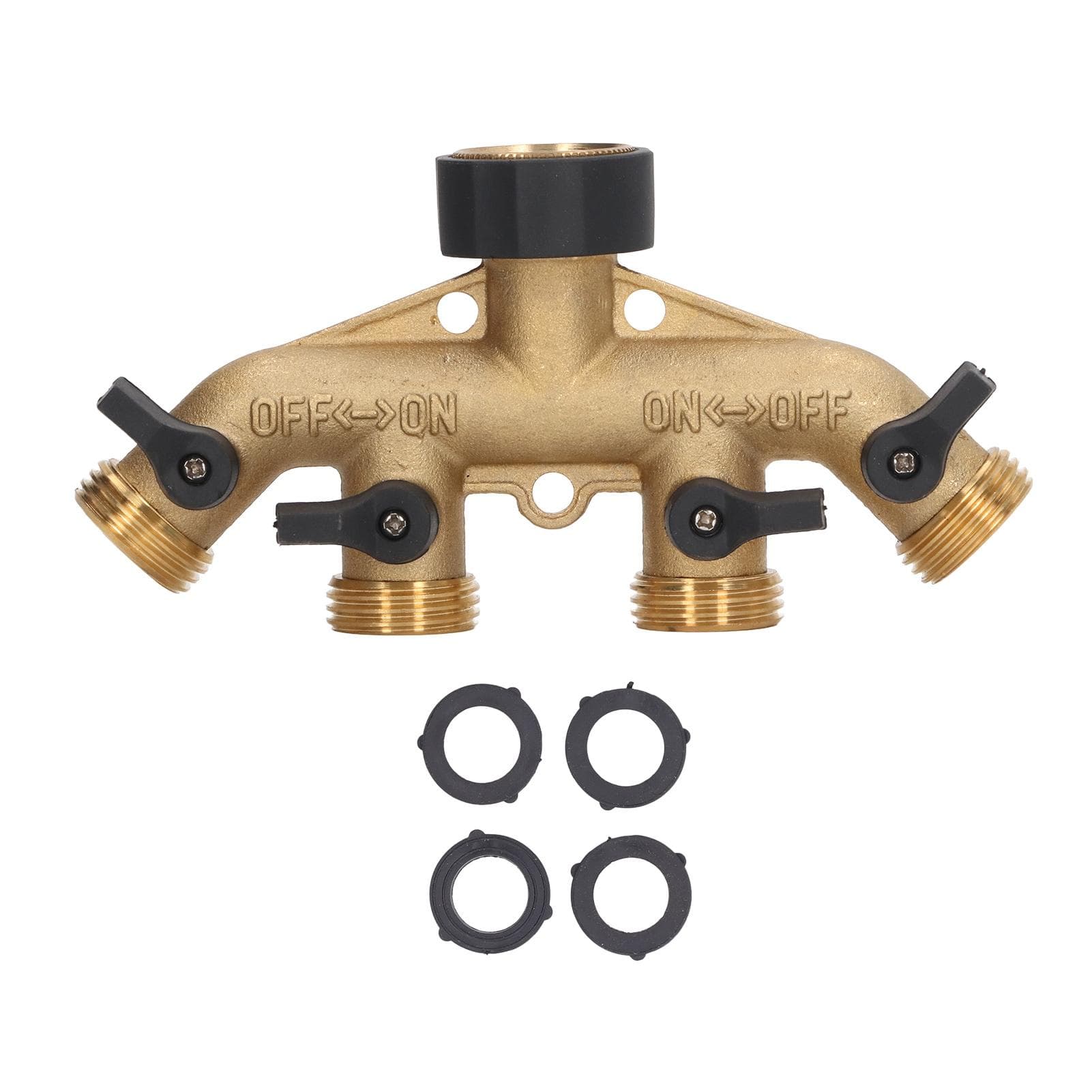 4 Way Water Splitter Brass Ball Valve Distributor for Garden Watering Agricultural Irrigation Car