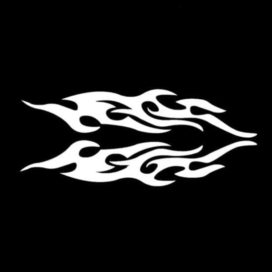 1 Pair Fire Flame Car Window Body Bumper Motorcycle Laptop Decal Sticker Decor white