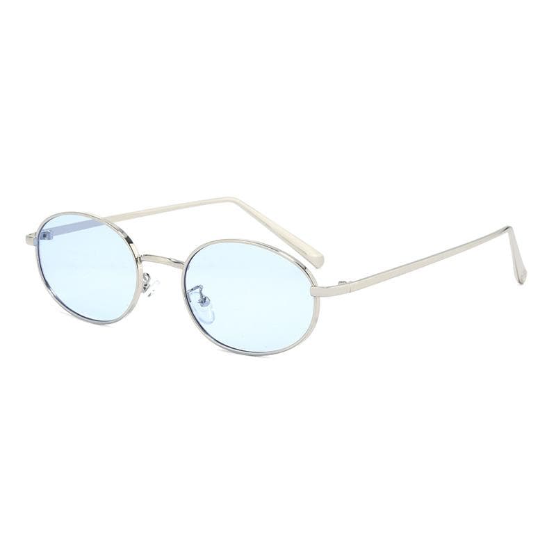 Small Frame Retro Oval Sunglasses Fashionable Men Women Street Photography Trendy Round Frame Shades