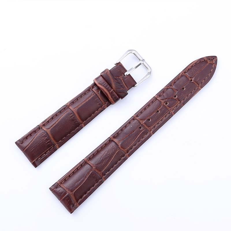 Genuine Leather Watchbands 12/14/16/18/20/22/24 Mm Watch Band Strap Steel Pin Buckle High Quality Wrist Belt Bracelet 24MM dark brown