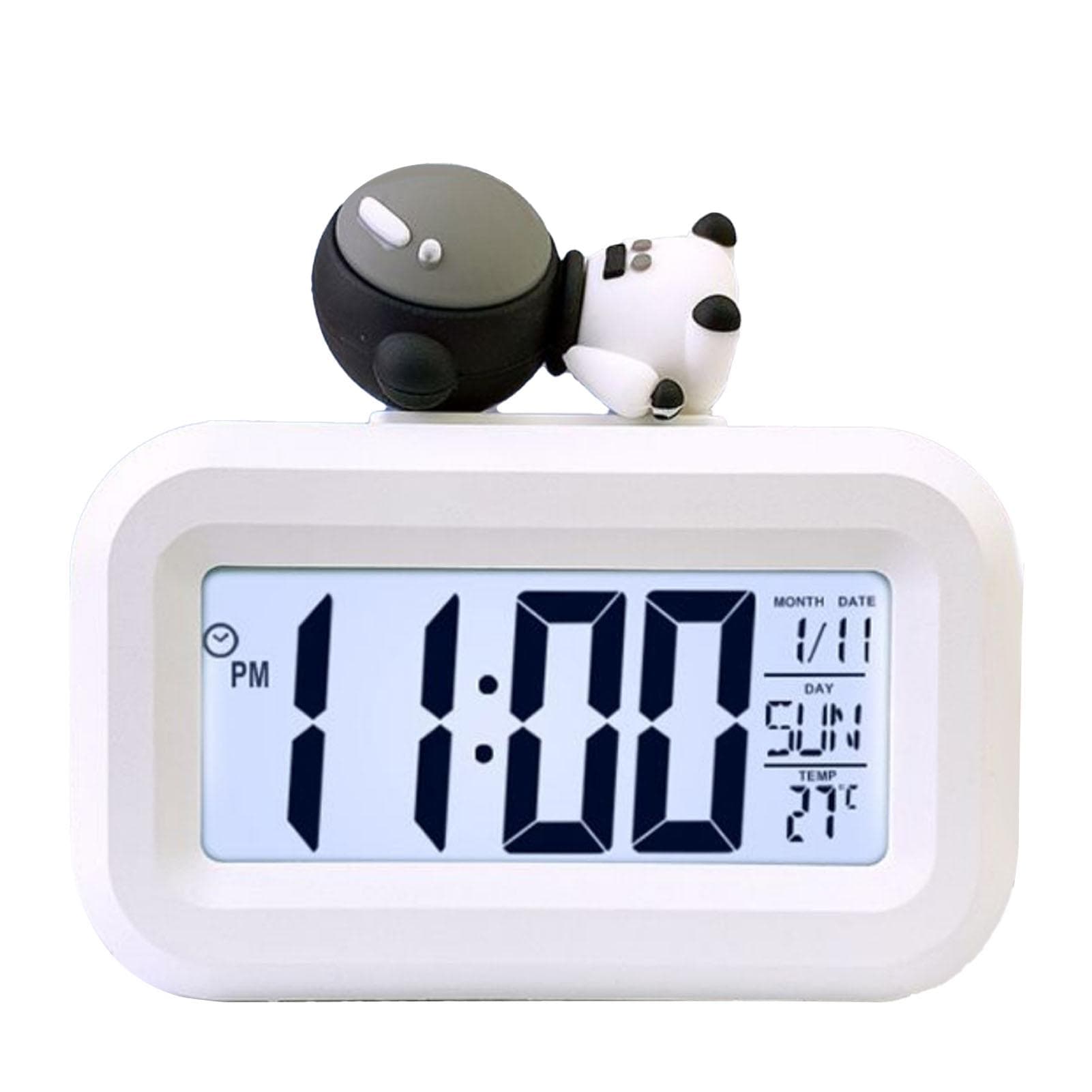 Electronic Clock Cute Cartoon LED Screen Desktop Electronic Alarm Data Time Calendar Temperature