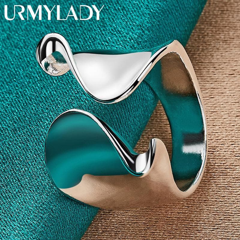 925 Sterling Silver Smooth Ring Charm Jewelry MR169 Resizable