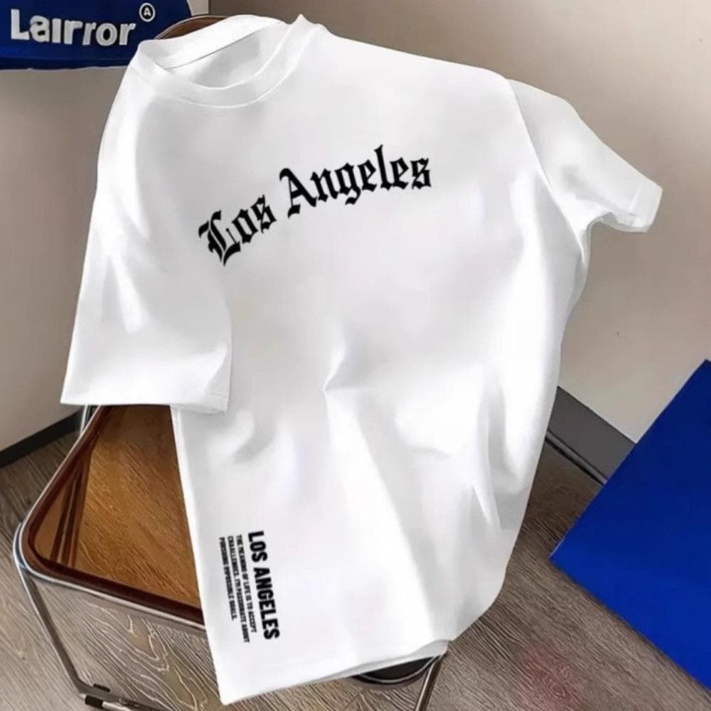 100% Cotton Men's Casual Short Sleeve T-shirts 5XL white