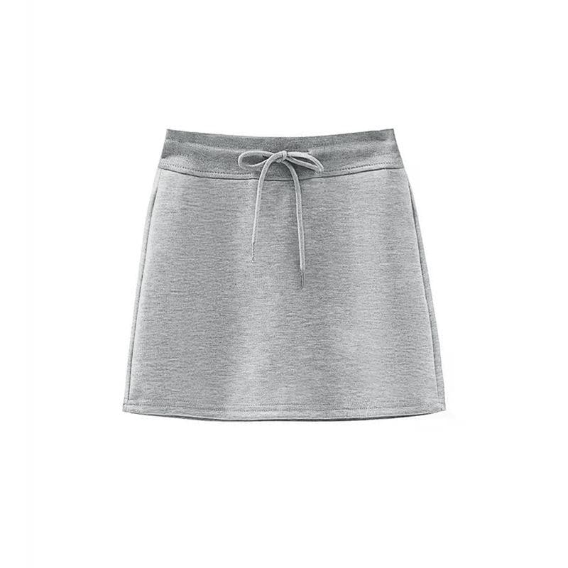 Women's New Style Summer Small High-waisted Skirt Casual Hip-covered Waist Skirt Anti-exposure Skirt Pants XXL grey