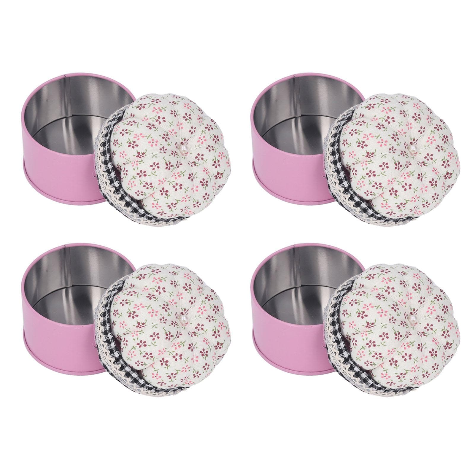 4 Sets Pin Cushion with Storage Box Rustproof Multipurpose Pumpkin Shaped Pin Cushion Pin Cushion