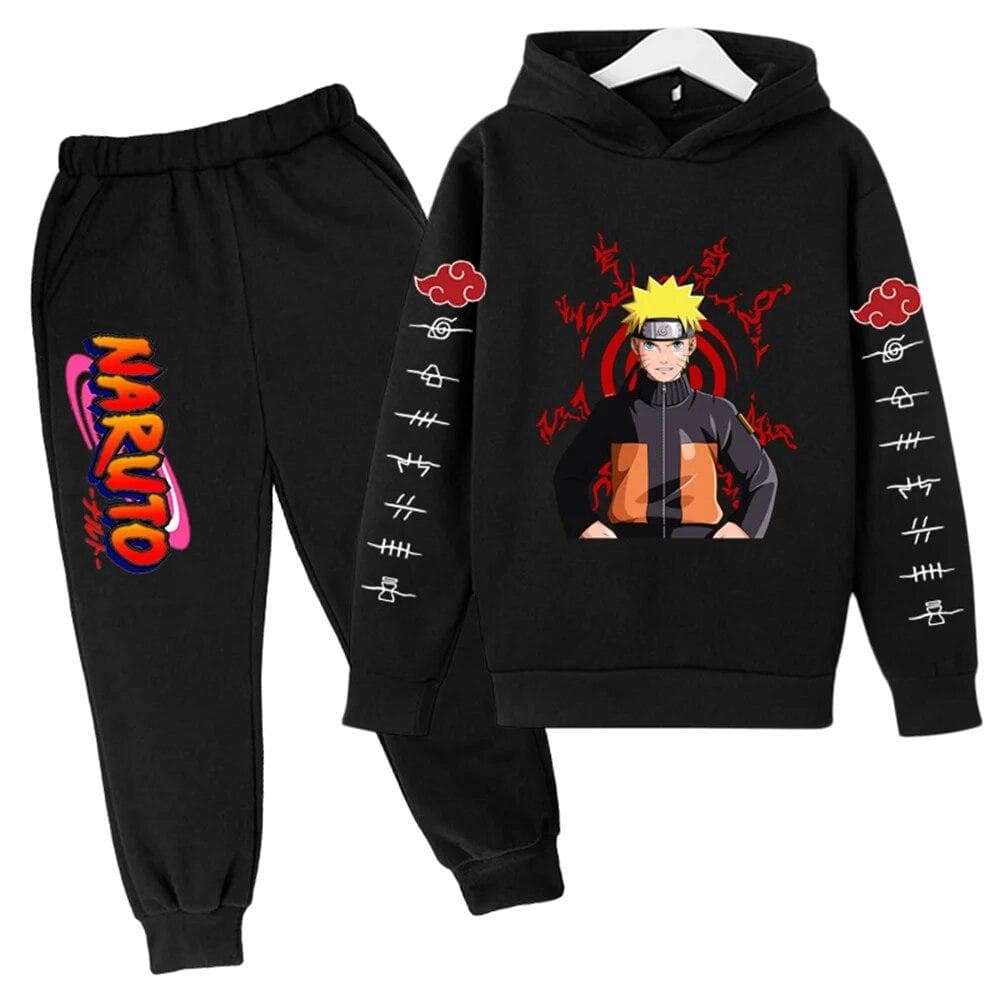 Naruto Hoodie Kids Clothes Boys Hoodies Avatar Kakashi Harajuku Loose Sweatshirts Top Autumn Spring O Neck Kids Pullover Sets 110