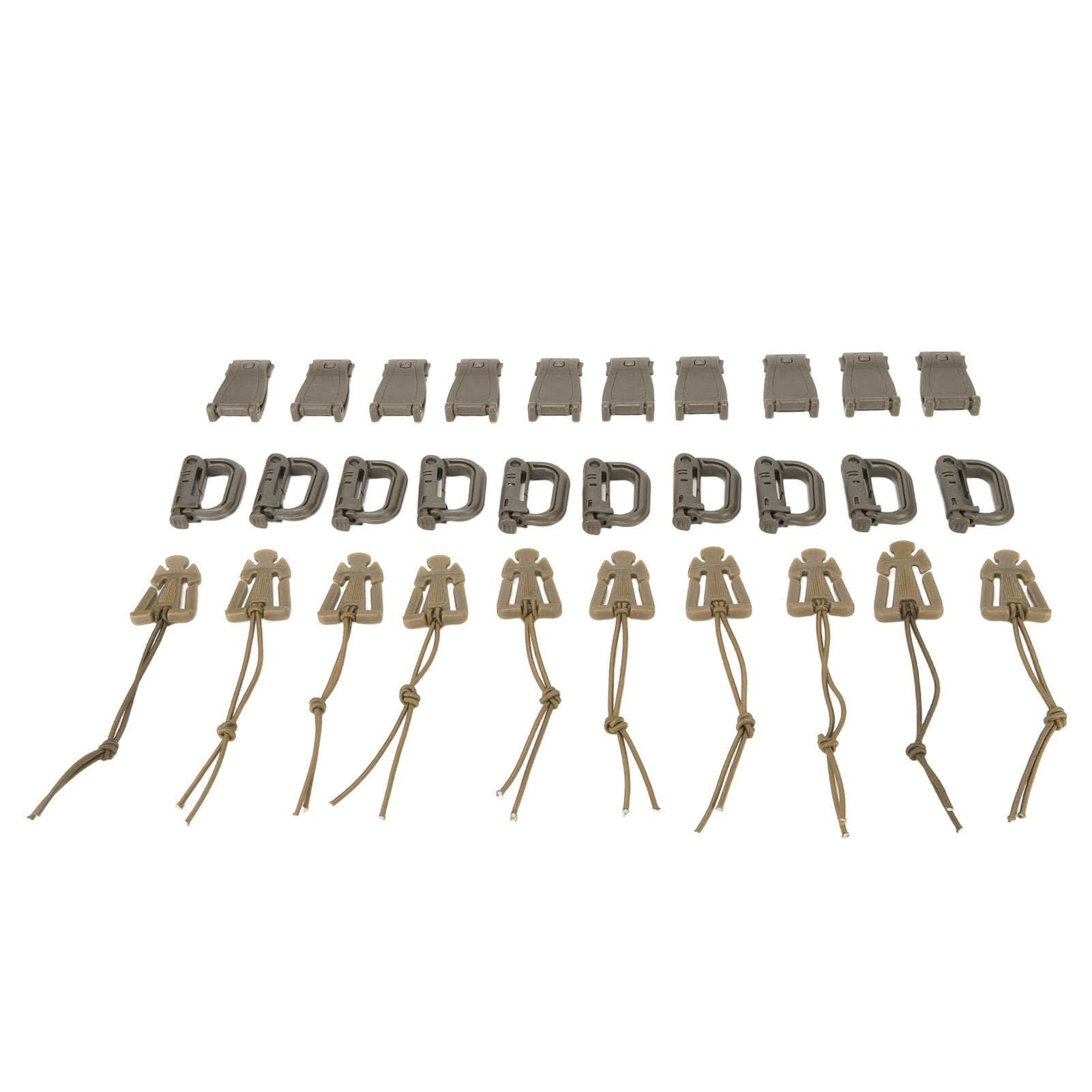 30 Pieces Backpack Bag Clip Strap Set with D Ring Grimlock Locking Web Dominator Elastic Strings