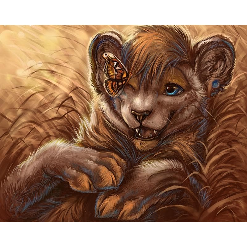 DIY 5D Full Diamond Painting Cute Cartoon Animal Leopard Cross Stitch Diamond Embroidered 20X30CM