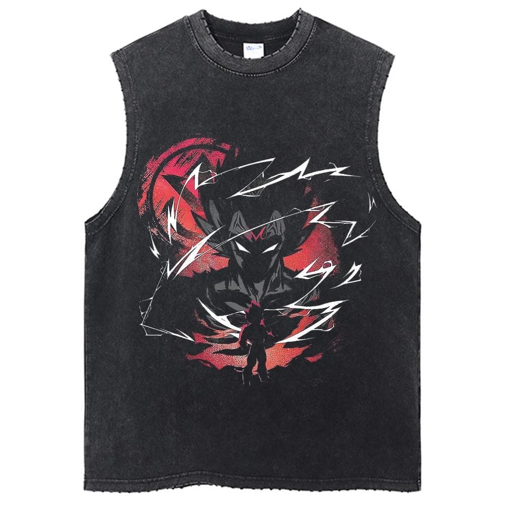 Dragon Ball Z T-shirts Harajuku Hip Hop Fashion Vintage Washed Anime Man Tops Tees Retro Manga Oversize Sleeveless Vest M