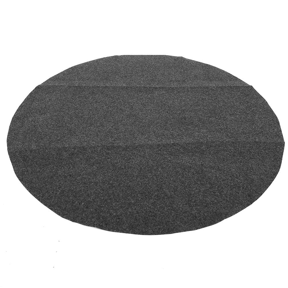 36in Round Shape Gary Barbecue Mat Oil Resistant BBQ Floor Protective Mat for Home Party Use