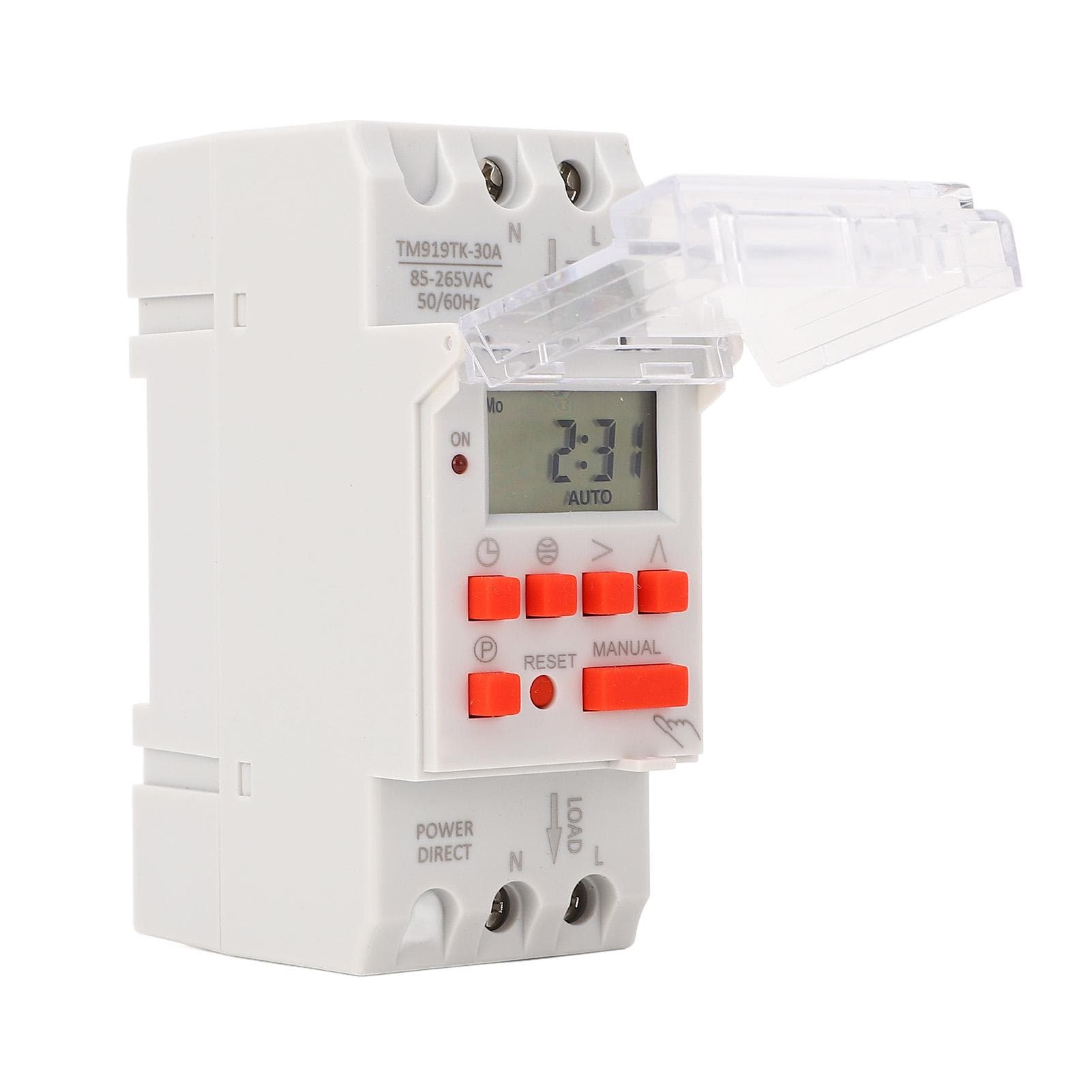 7 Days Programmable Timer Switch Digital LCD Display Electronic Countdown 24 Hours TM919TK30A