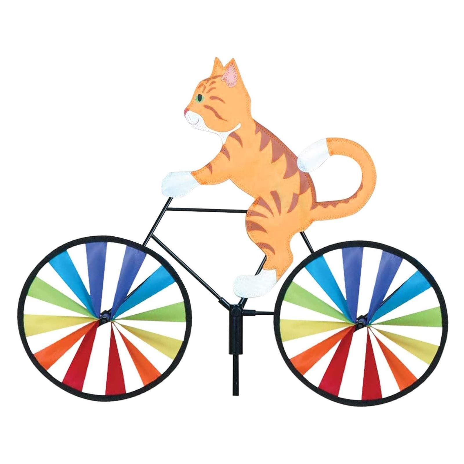 Animal Riding Three-dimensional Cartoon Modelling Windmill Creative  Bicycle Wind Spinners Standing Pole Garden Yard  Decoration