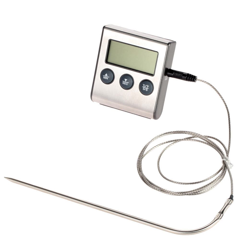 Digital Cooking Thermometer Kitchen Timing Timer With Stainless Steel Probe