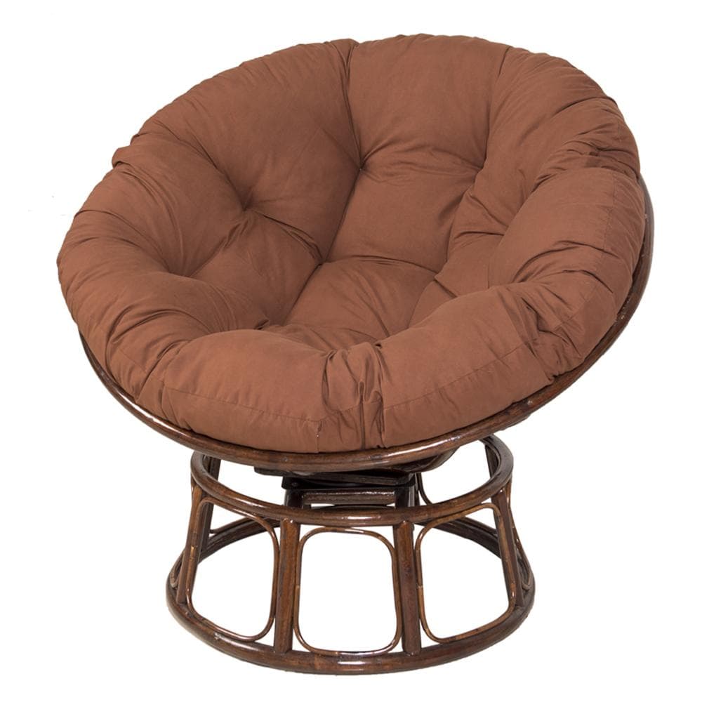40-inch Papasan Chair Cushion Terrace Cushion Comfortable Hanging Chair Round Floor Cushion 100x100cm coffee