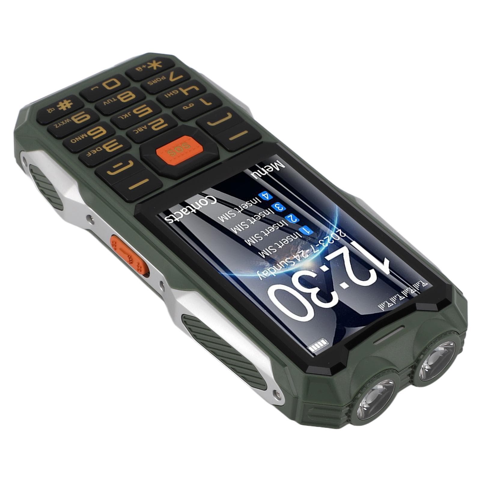 Elderly Mobile Phone Four Card Four Standby Big Button Loud Sound Cell Phone with 4.0 Inch Screen green