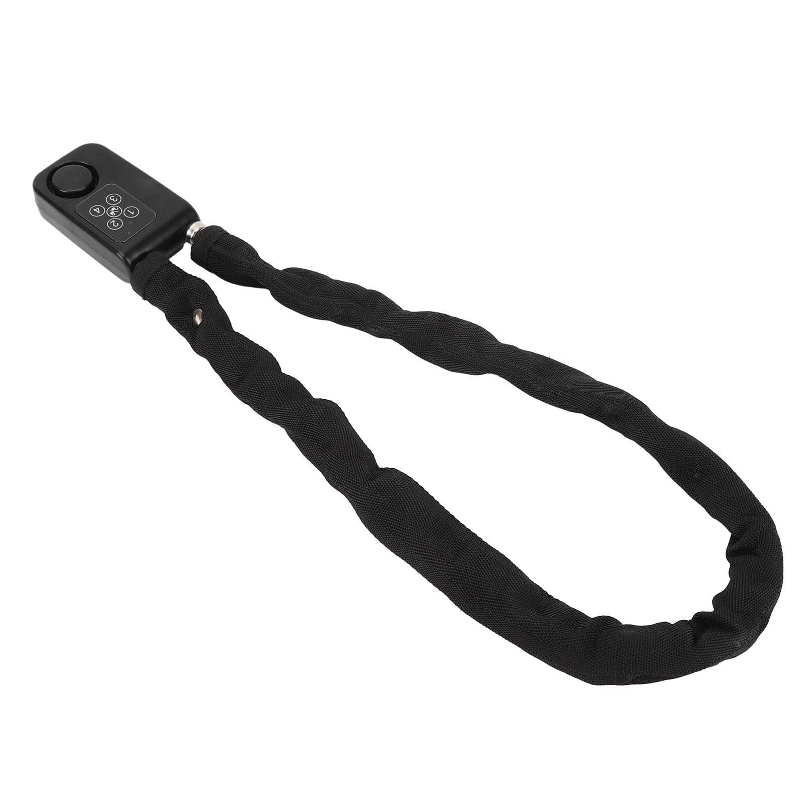 Bike Lock with Remote Control Anti Theft Vibration Alarm Water Resistant Stainless Steel Motorcycle black