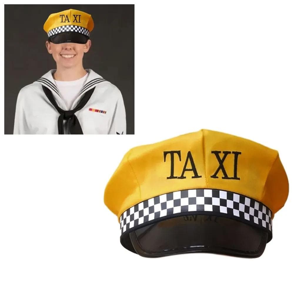 Yellow Uniform Cap With Embroidered TAXI Driver Hat One Size yellow