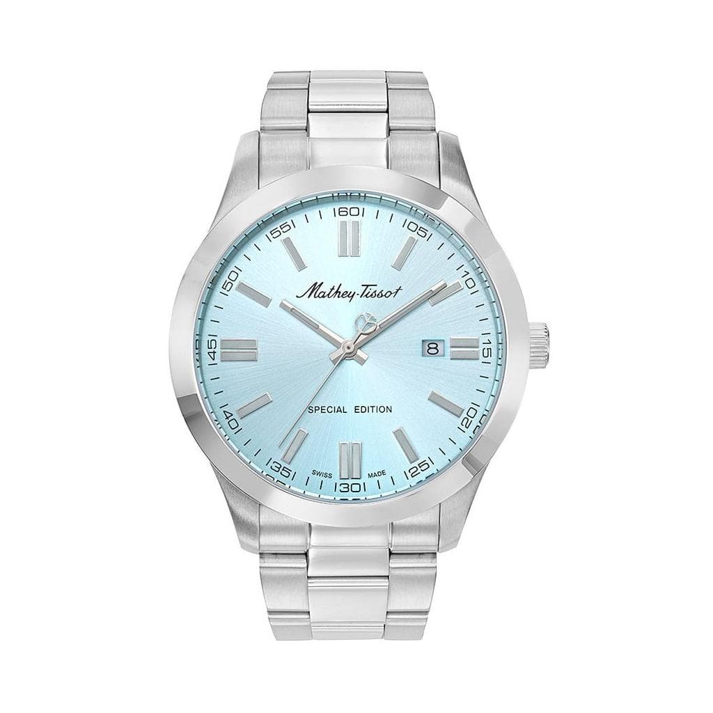 Mathey-Tissot Mathy I Jumbo Special Edition Stainless Steel Blue Dial Quartz H455SK Men's Watch blue