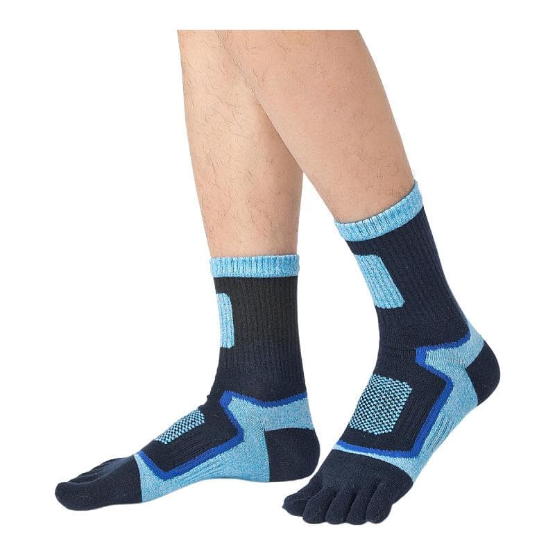 Cotton Toe Socks Five Finger Socks No Show Crew Athletic Running Socks Five Finger Toe Socks one size blue