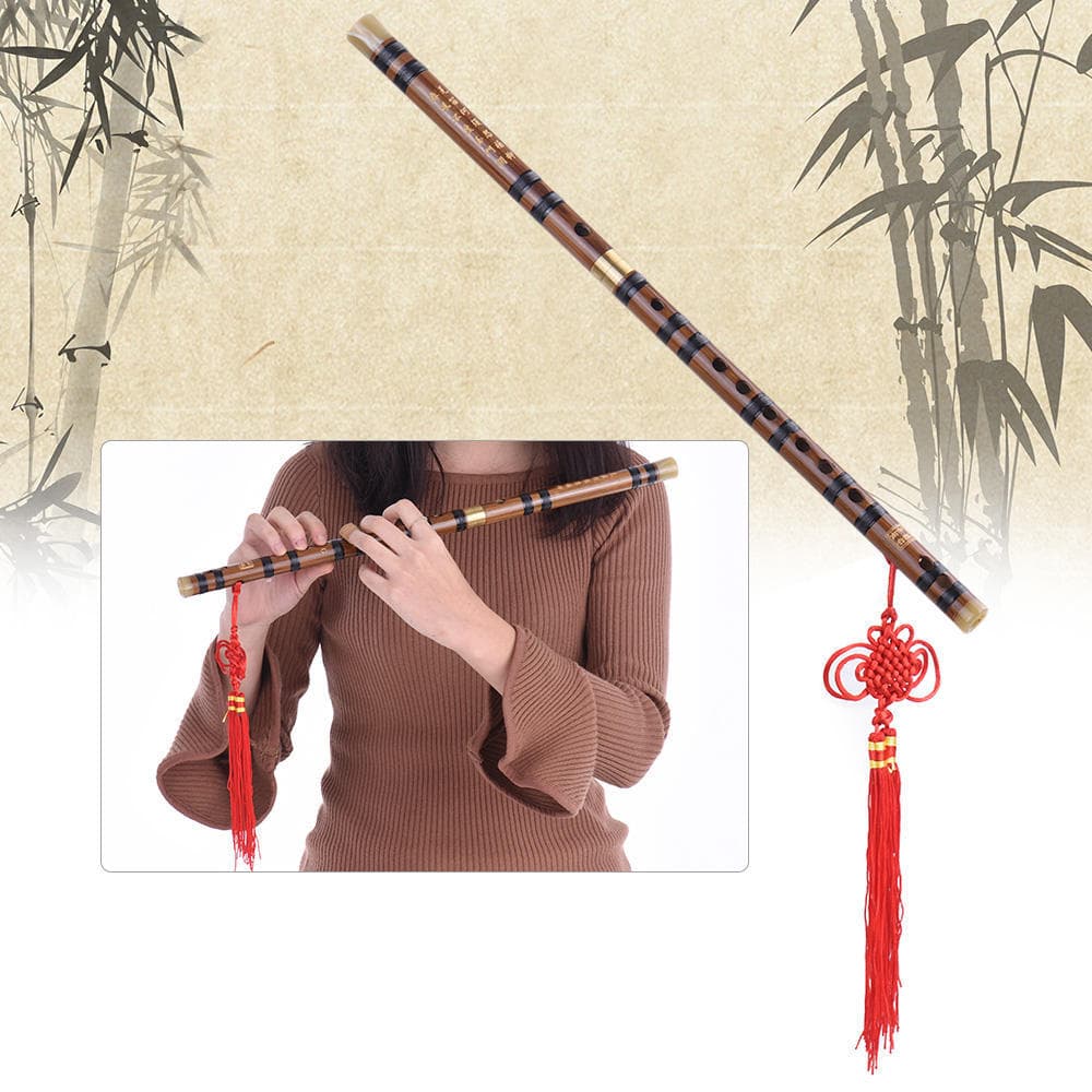 Pluggable Bitter Bamboo Flute Dizi Key of G Study Level Professional Key of G brown